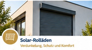 Solarbetriebener Rollladen an einem Wohnhaus