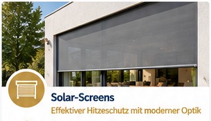 Textiler Solar-Screen an einer modernen Glasfassade